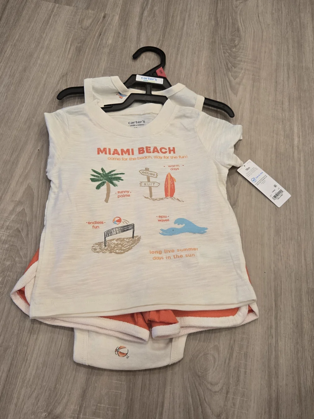 ☀️ Carter's Baby Boy 3-Piece Miami Beach Set NWT Multi Sizes 0-3M, 18M & 24M ☀️